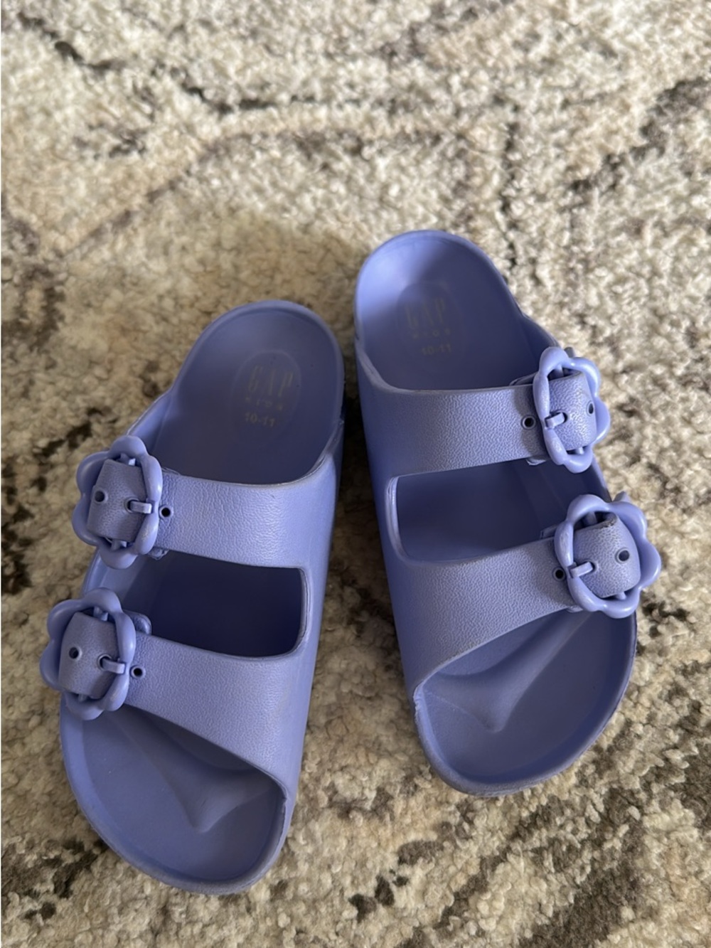 GAP Lavender Double Buckle Slide Sandals